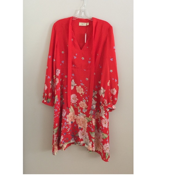 Anthropologie Moulinette Soeurs Lily Print Dress silk size 2 new - Picture 5 of 8